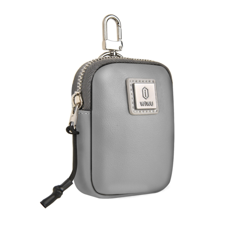 WIWU E-Pouch Portable Leather Earphone Bag(Grey) WIWU E-Pouch Portable Leather Earphone Bag(Grey)